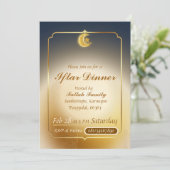 Invitation élégante pour le dîner d'Iftar bleu fon (Debout devant)