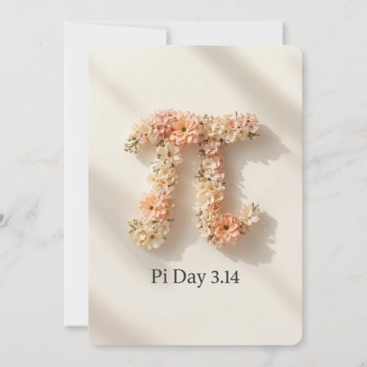 Invitation élégante pour le jour de Pi avec des fl (Devant)