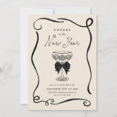 Invitation élégante pour le Nouvel An (Devant)