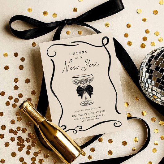 Invitation élégante pour le Nouvel An