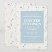 Invitation élégante pour les 100 ans Floral Boho C (Devant / Derrière)