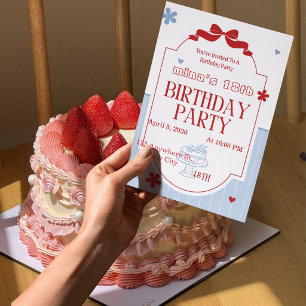 Invitation élégante pour les 18 ans des filles