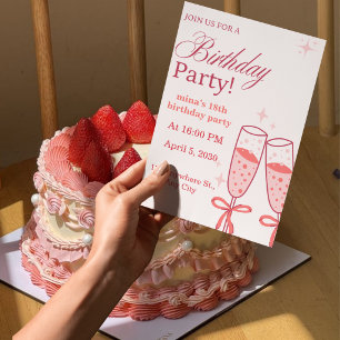 Invitation élégante pour les 18 ans des filles