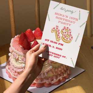 Invitation élégante pour les 18 ans des filles