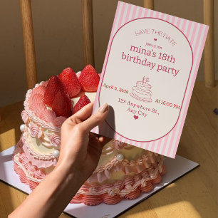 Invitation élégante pour les 18 ans des filles
