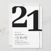 Invitation élégante pour les 21 ans (Devant)
