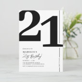 Invitation élégante pour les 21 ans (Debout devant)