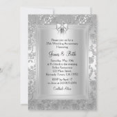 Invitation élégante pour les 25 ans avec une rose  (Dos)