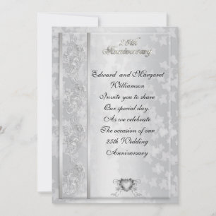 Invitation élégante pour les 25 ans de mariage