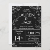 Invitation élégante pour les 25 ans de mariage (Devant)