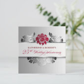 Invitation élégante pour les 25 ans de mariage en  (Debout devant)
