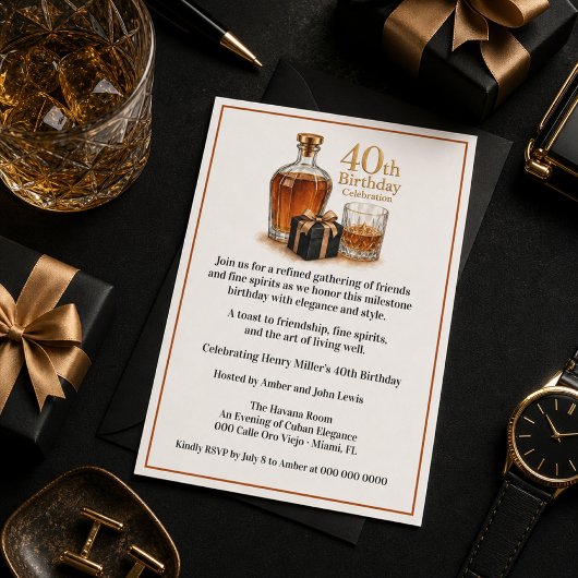 Invitation élégante pour les 40 ans
