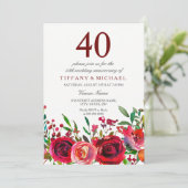 Invitation élégante pour les 40 ans de mariage Ros (Debout devant)