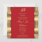 Invitation élégante pour les 40 ans de mariage Rub (Dos)