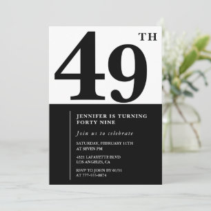 Invitation élégante pour les 49 ans d'une femme No