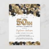 Invitation élégante pour les 50 ans avec paillette (Devant)
