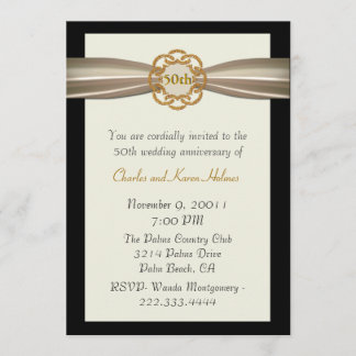 Invitation élégante pour les 50 ans de mariage