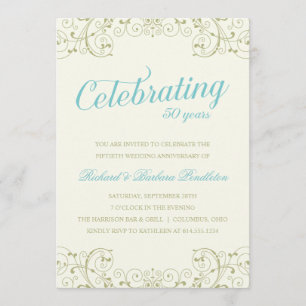 Invitation élégante pour les 50 ans de mariage