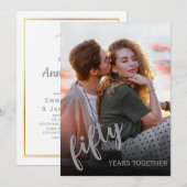 Invitation élégante pour les 50 ans de mariage (Devant / Derrière)