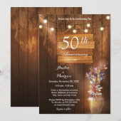 Invitation élégante pour les 50 ans de mariage en  (Devant / Derrière)
