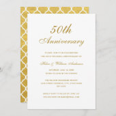 Invitation élégante pour les 50 ans de mariage en (Devant / Derrière)