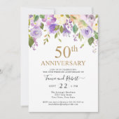 Invitation élégante pour les 50 ans de mariage en (Devant)