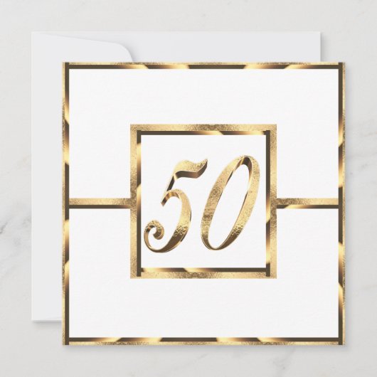 Invitation élégante pour les 50 ans de mariage en  (Devant)