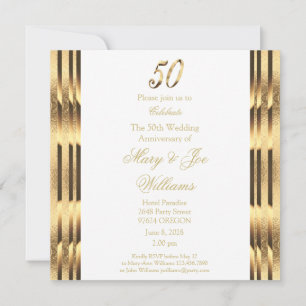 Invitation élégante pour les 50 ans de mariage en