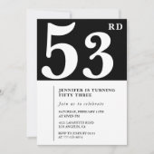 Invitation élégante pour les 53 ans d'une femme Ch (Devant)