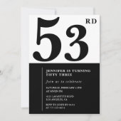 Invitation élégante pour les 53 ans d'une femme No (Devant)