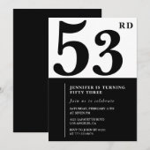 Invitation élégante pour les 53 ans d'une femme No (Devant / Derrière)