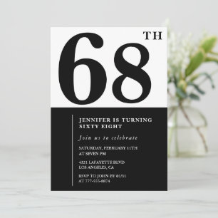 Invitation élégante pour les 68 ans d'une femme No
