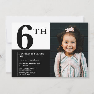 Invitation élégante pour les 6 ans d'une fille Chi