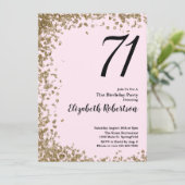 Invitation élégante pour les 71 ans avec paillette (Debout devant)