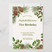 Invitation élégante pour les 71 ans avec verdure h (Devant)