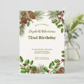 Invitation élégante pour les 72 ans avec verdure h (Debout devant)