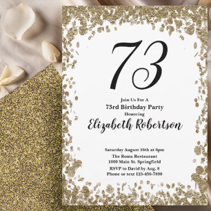 Invitation élégante pour les 73 ans avec paillette