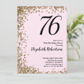 Invitation élégante pour les 76 ans avec sequins r (Debout devant)