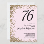 Invitation élégante pour les 76 ans avec sequins r (Devant)