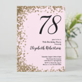 Invitation élégante pour les 78 ans avec paillette (Debout devant)