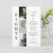 Invitation élégante pour les 80 ans avec une bande (Debout devant)