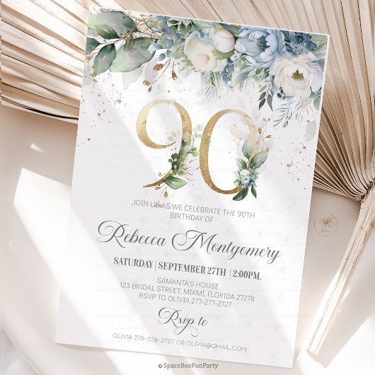 Invitation élégante pour les 90 ans