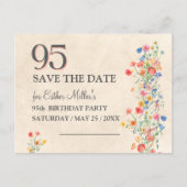Invitation élégante pour les 95 ans avec fleurs sa (Devant)
