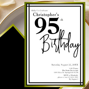 Invitation élégante pour les 95 ans avec noir et o