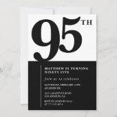 Invitation élégante pour les 95 ans Black Chic Mod (Devant)