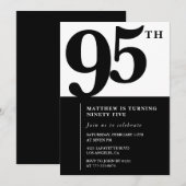 Invitation élégante pour les 95 ans Black Chic Mod (Devant / Derrière)