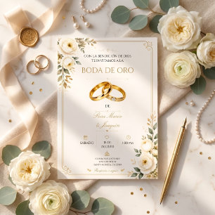Invitation Élégante pour Noces d'Or 50e Anniversai