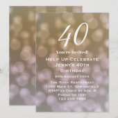 Invitation élégante pour ses 40 ans  (Devant / Derrière)