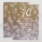 Invitation élégante pour ses 50 ans  (Devant / Derrière)