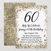 Invitation élégante pour ses 60 ans en or (Devant / Derrière)